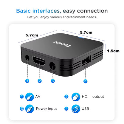 TX1 Android 10 TV Box 2.4G WIFI 4K HDR 3D 8GB 16GB Allwinner H313 Quad Core Global Media Player DC 5V/2A