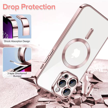 Lens Glass + Magsafe Case for Iphone 17 Pro Max 16 Pro 16E 15 plus 14 13 12 SE 7