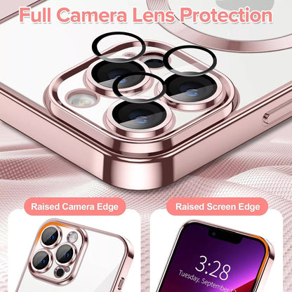 Lens Glass + Magsafe Case for Iphone 17 Pro Max 16 Pro 16E 15 plus 14 13 12 SE 7
