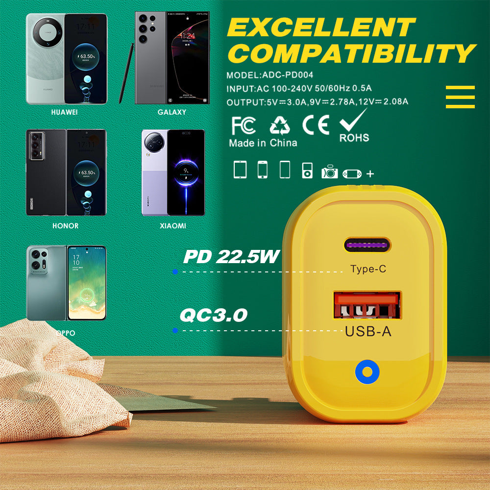 For Iphone 15 16 Pro Max Samsung Fast Charging 22.5W USB-C PD Plug Charger Cable