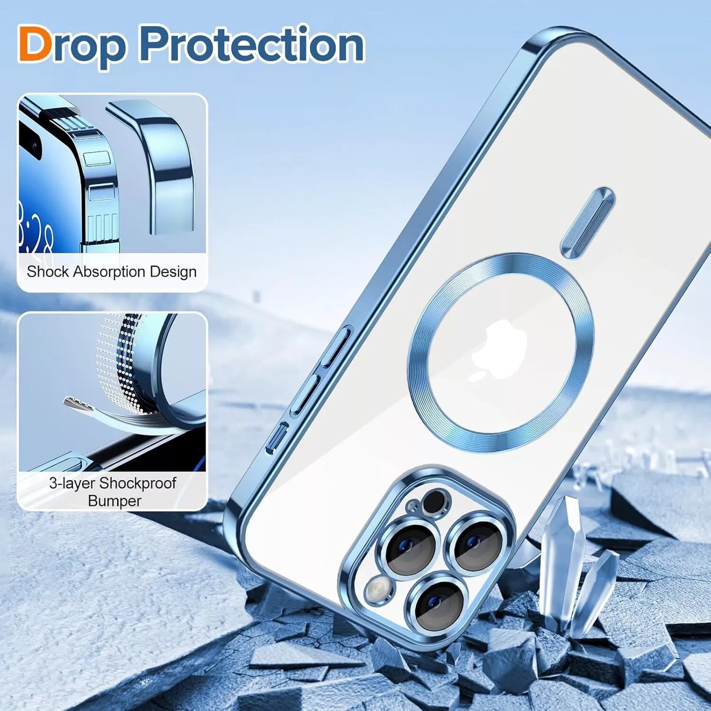 Lens Glass + Magsafe Case for Iphone 17 Pro Max 16 Pro 16E 15 plus 14 13 12 SE 7