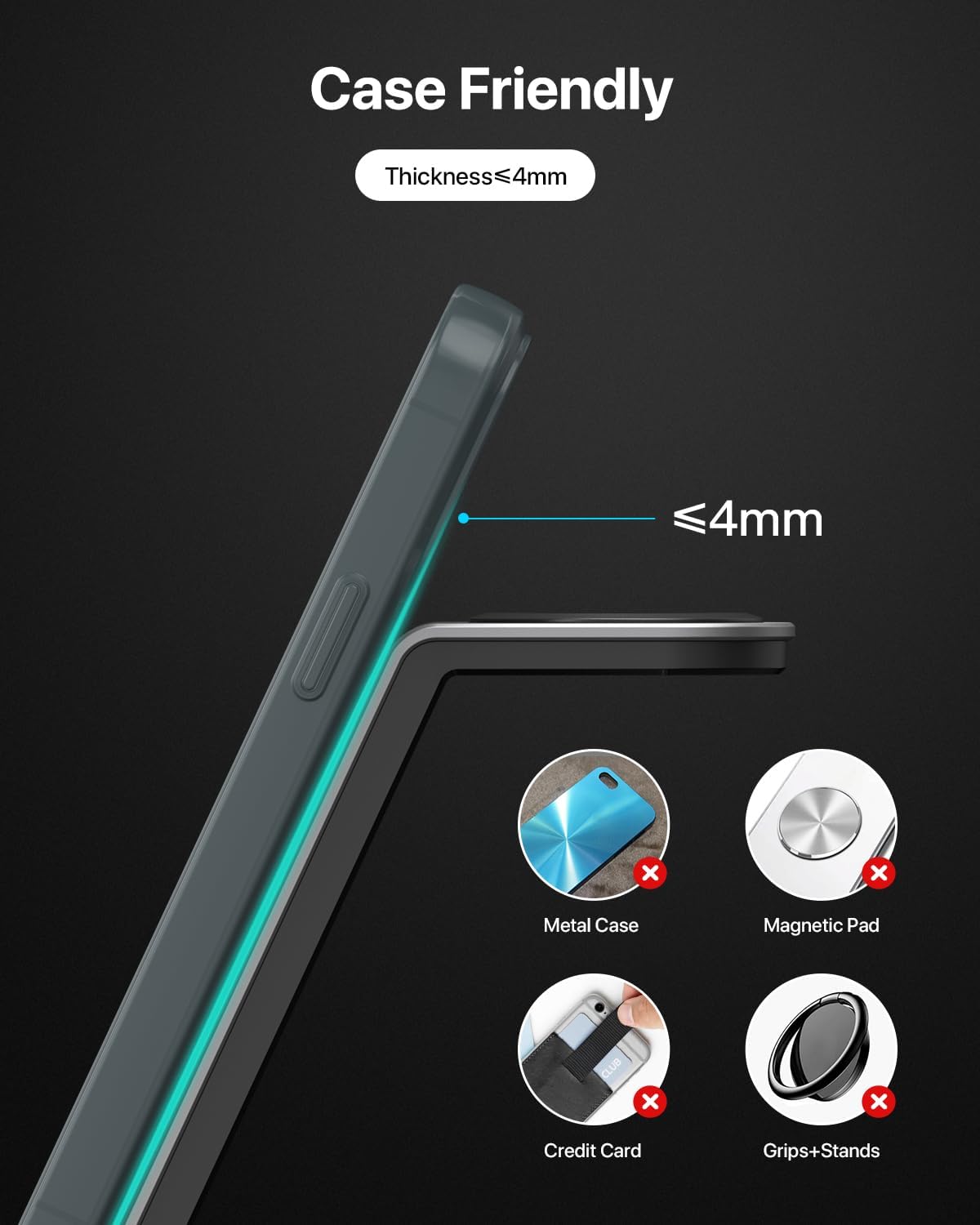 3 in 1 Wireless Charging Station for Iphone,Aluminum Alloy Fast Wireless Charger Stand for Iphone 17/16/15/14,Phone and Watch Charger Stand for Apple Watch,For Airpods (Black)