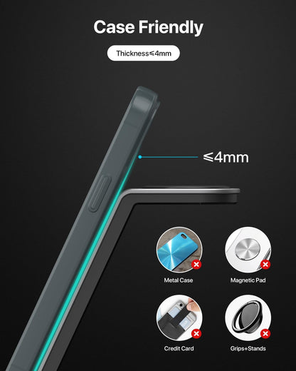 3 in 1 Wireless Charging Station for Iphone,Aluminum Alloy Fast Wireless Charger Stand for Iphone 17/16/15/14,Phone and Watch Charger Stand for Apple Watch,For Airpods (Black)