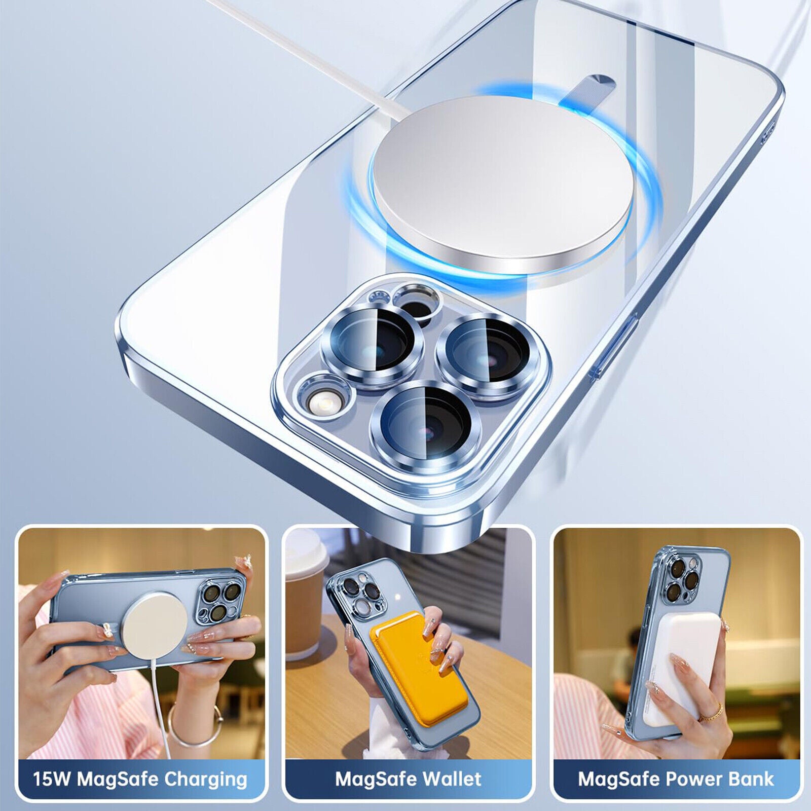 Lens Glass + Magsafe Case for Iphone 17 Pro Max 16 Pro 16E 15 plus 14 13 12 SE 7