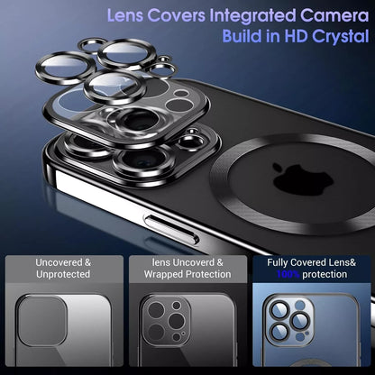 Lens Glass + Magsafe Case for Iphone 17 Pro Max 16 Pro 16E 15 plus 14 13 12 SE 7