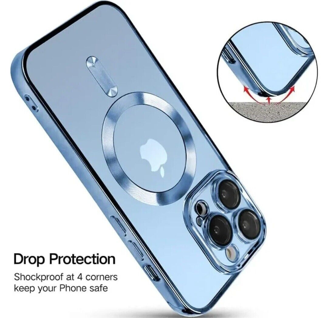 Lens Glass + Magsafe Case for Iphone 17 Pro Max 16 Pro 16E 15 plus 14 13 12 SE 7