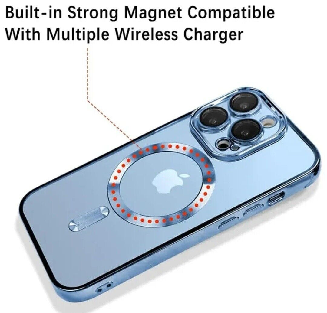 Lens Glass + Magsafe Case for Iphone 17 Pro Max 16 Pro 16E 15 plus 14 13 12 SE 7