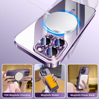 Lens Glass + Magsafe Case for Iphone 17 Pro Max 16 Pro 16E 15 plus 14 13 12 SE 7
