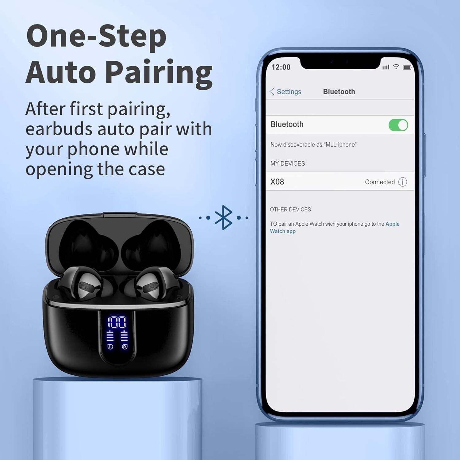 Wireless Earbuds Bluetooth 5.3 Headphones Waterproof Noise Cancelling