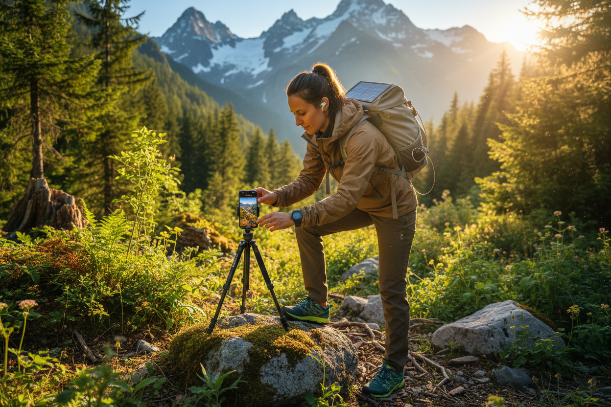 Gör en smart bild som lockar många typ på naturen men något me gadgets oxå 
